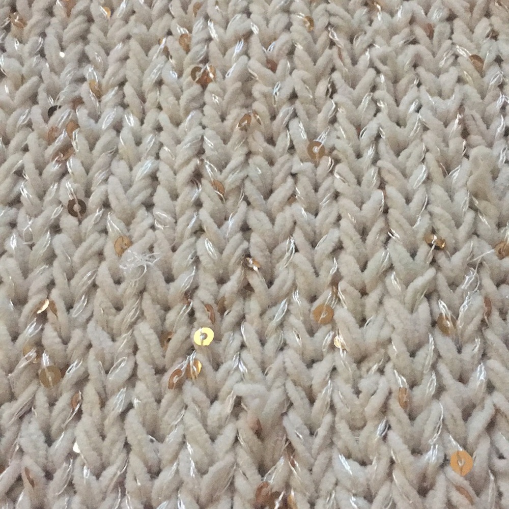 Knitted Infinity Scarf with Gold Sequins